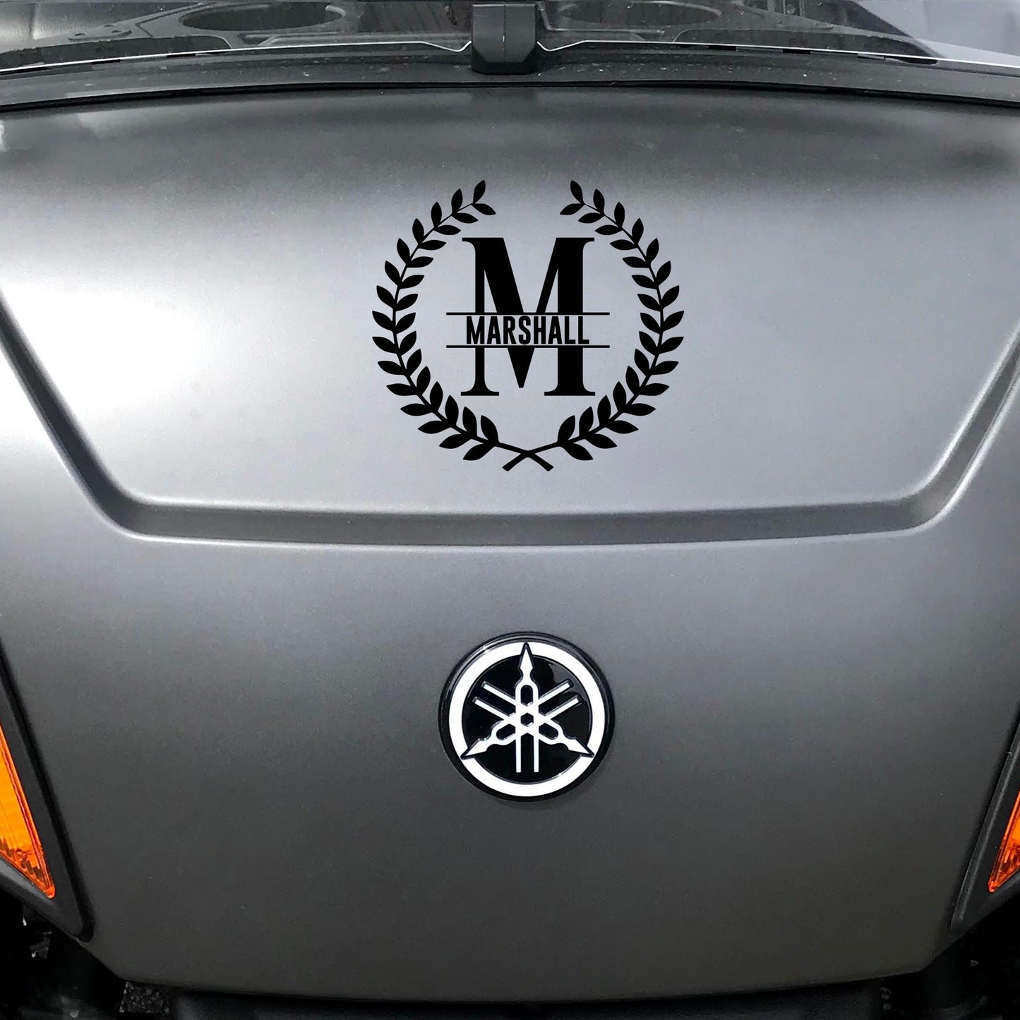 Monogram (Leaves Split Block) Vinyl Decal