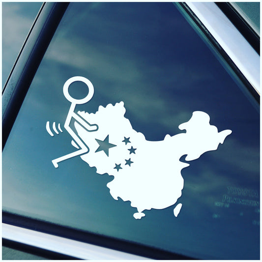 Screw China Vinyl Decal for Cars, Trucks and Golf Carts