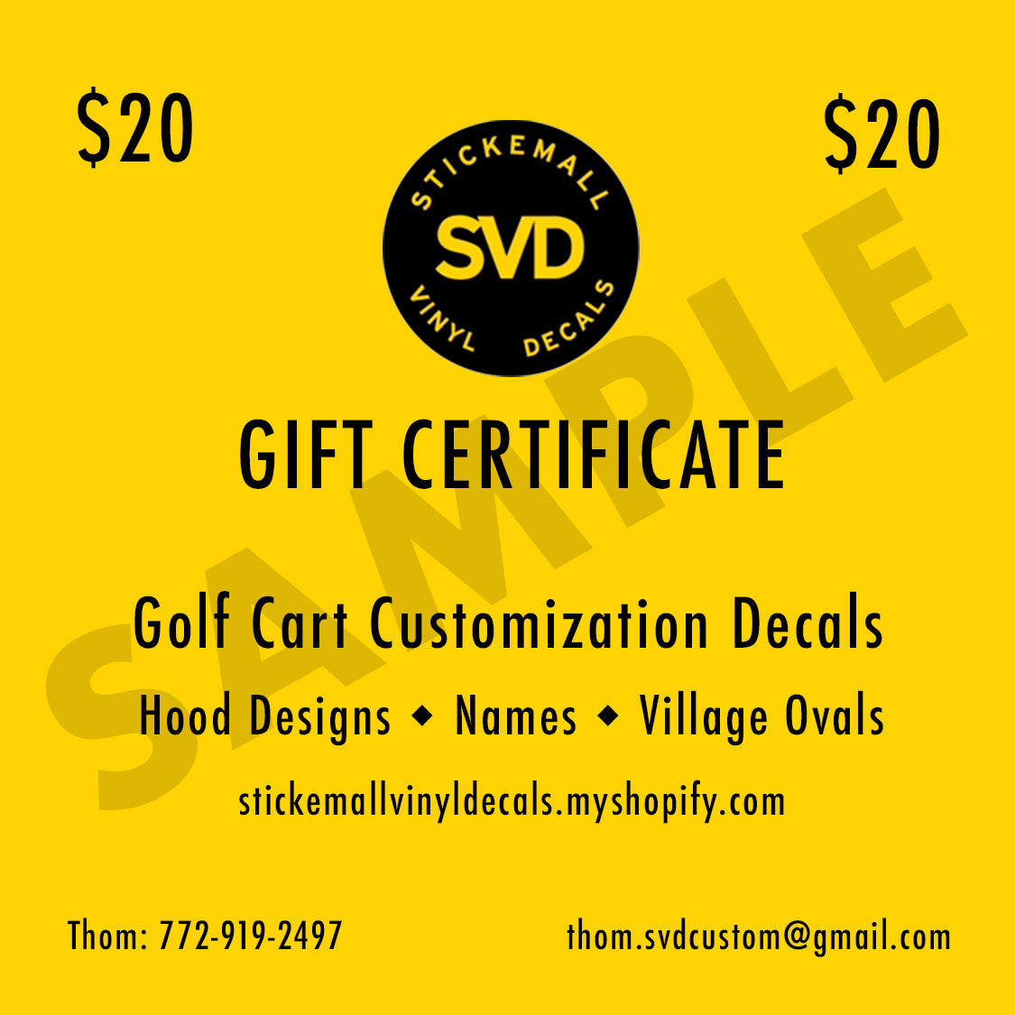 Gift Certificate – Stick'emAll Vinyl Decals